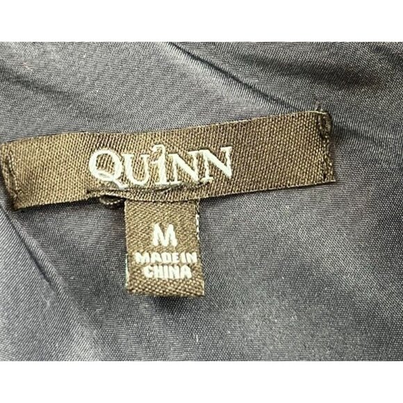 Quinn Vest Womens Medium Bue Quilted Full Zip Utility Pockets Jacket Layer Y2K - Picture 3 of 7